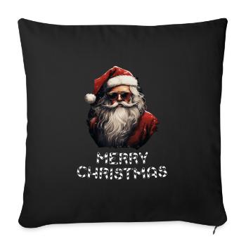 Weihnachtsmann - Marry Christmas - Sofakissenbezug 45 x 45 cm - Schwarz - Vorne