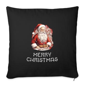 Weihnachtsmann - Marry Christmas - Sofakissenbezug 45 x 45 cm - Schwarz - Vorne