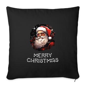 Weihnachtsmann - Marry Christmas - Sofakissenbezug 45 x 45 cm - Schwarz - Vorne