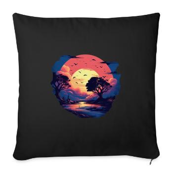 Paysage - Housse de coussin décorative 45 x 45 cm - noir - Devant