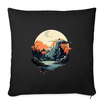Paysage - Housse de coussin décorative 45 x 45 cm - noir - Devant