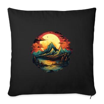 Paysage - Housse de coussin décorative 45 x 45 cm - noir - Devant
