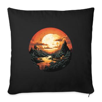 Paysage - Housse de coussin décorative 45 x 45 cm - noir - Devant