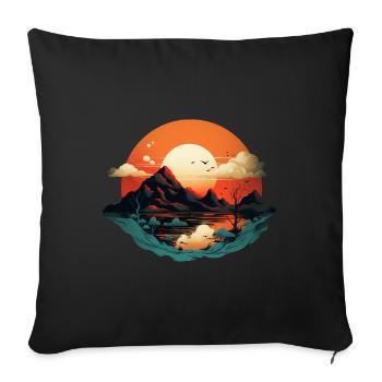 Paysage - Housse de coussin décorative 45 x 45 cm - noir - Devant