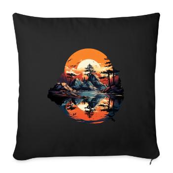 Paysage - Housse de coussin décorative 45 x 45 cm - noir - Devant