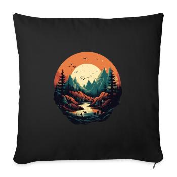 Paysage - Housse de coussin décorative 45 x 45 cm - noir - Devant
