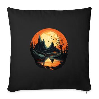 Paysage - Housse de coussin décorative 45 x 45 cm - noir - Devant