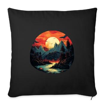 Paysage - Housse de coussin décorative 45 x 45 cm - noir - Devant