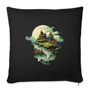 Paysage - Housse de coussin décorative 45 x 45 cm - noir - Devant