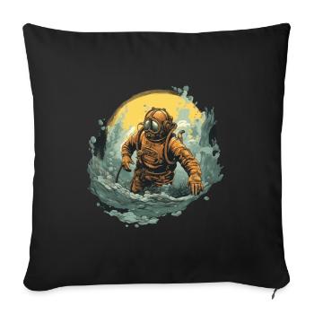 Diver - Sofa pillowcase 17,3'' x 17,3'' (45 x 45 cm) - black - Front