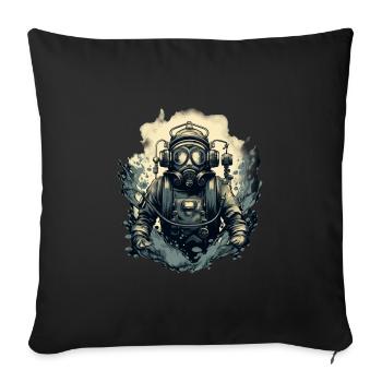 Diver - Sofa pillowcase 17,3'' x 17,3'' (45 x 45 cm) - black - Front