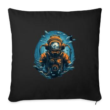 Diver - Sofa pillowcase 17,3'' x 17,3'' (45 x 45 cm) - black - Front