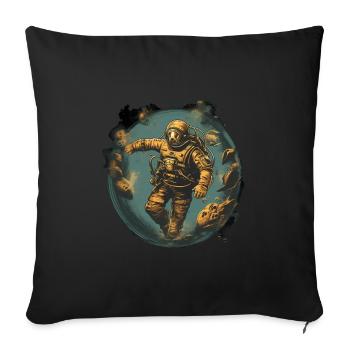 Diver - Sofa pillowcase 17,3'' x 17,3'' (45 x 45 cm) - black - Front