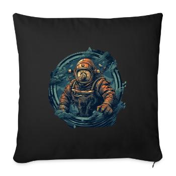 Diver - Sofa pillowcase 17,3'' x 17,3'' (45 x 45 cm) - black - Front