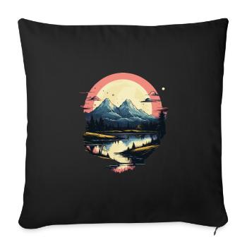 Paysage - Housse de coussin décorative 45 x 45 cm - noir - Devant