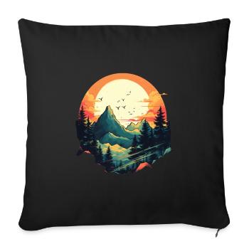 Landscape - Sofa pillowcase 17,3'' x 17,3'' (45 x 45 cm) - black - Front