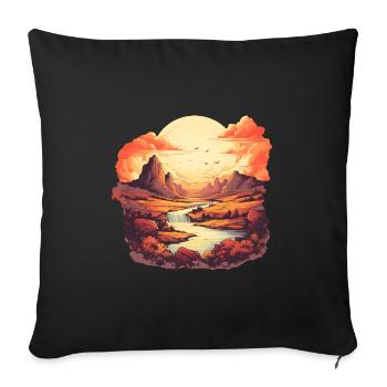 Paysage - Housse de coussin décorative 45 x 45 cm - noir - Devant