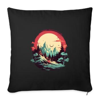 Landscape - Sofa pillowcase 17,3'' x 17,3'' (45 x 45 cm) - black - Front
