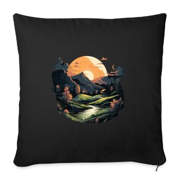 Landscape - Sofa pillowcase 17,3'' x 17,3'' (45 x 45 cm) - black - Front