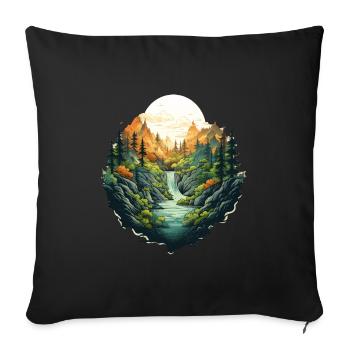 Landscape - Sofa pillowcase 17,3'' x 17,3'' (45 x 45 cm) - black - Front