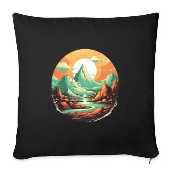 Paysage - Housse de coussin décorative 45 x 45 cm - noir - Devant