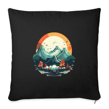 Paysage - Housse de coussin décorative 45 x 45 cm - noir - Devant