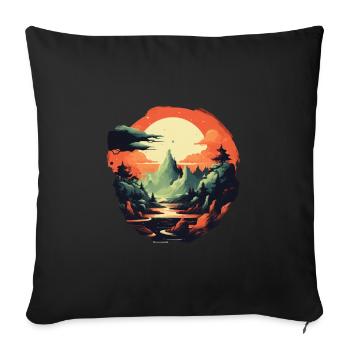 Paysage - Housse de coussin décorative 45 x 45 cm - noir - Devant
