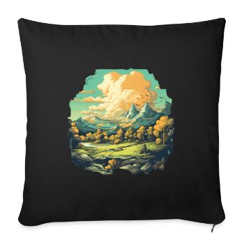 Paysage - Housse de coussin décorative 45 x 45 cm - noir - Devant