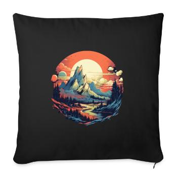 Landscape - Sofa pillowcase 17,3'' x 17,3'' (45 x 45 cm) - black - Front