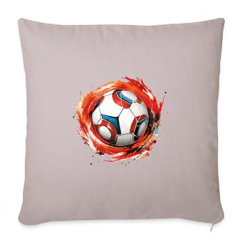 Fußball Ball - Sofakissenbezug 45 x 45 cm - helles Taupe - Vorne