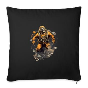Diver - Sofa pillowcase 17,3'' x 17,3'' (45 x 45 cm) - black - Front