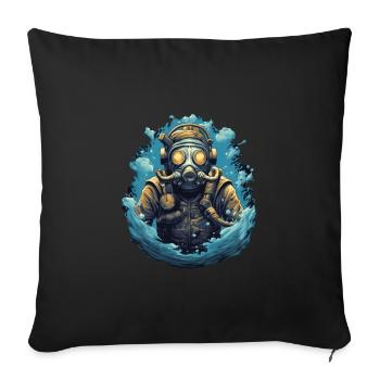 Diver - Sofa pillowcase 17,3'' x 17,3'' (45 x 45 cm) - black - Front