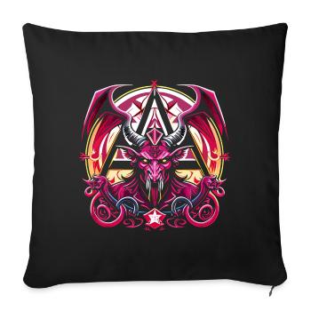 Baphomet - Lucifer - Devil - Satan - 666 - Sofa pillowcase 17,3'' x 17,3'' (45 x 45 cm) - black - Front