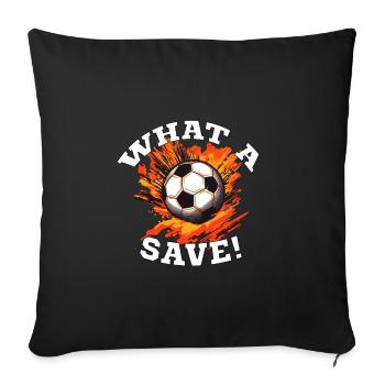 Balle de football - Quelle sauvegarde! - Housse de coussin décorative 45 x 45 cm - noir - Devant
