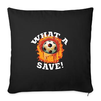 Balle de football - Quelle sauvegarde! - Housse de coussin décorative 45 x 45 cm - noir - Devant
