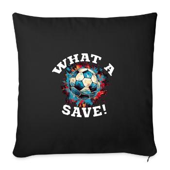 Balle de football - Quelle sauvegarde! - Housse de coussin décorative 45 x 45 cm - noir - Devant