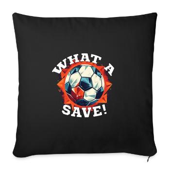 Balle de football - Quelle sauvegarde! - Housse de coussin décorative 45 x 45 cm - noir - Devant