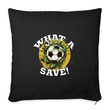 Balle de football - Quelle sauvegarde! - Housse de coussin décorative 45 x 45 cm - noir - Devant