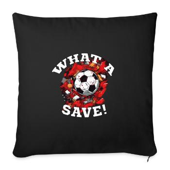 Balle de football - Quelle sauvegarde! - Housse de coussin décorative 45 x 45 cm - noir - Devant