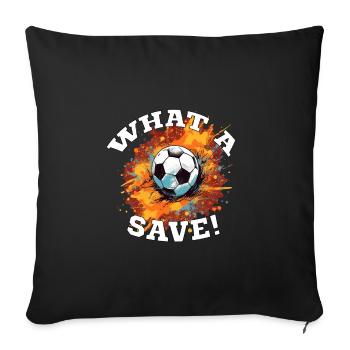 Balle de football - Quelle sauvegarde! - Housse de coussin décorative 45 x 45 cm - noir - Devant