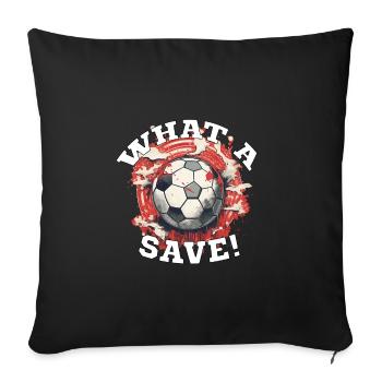 Balle de football - Quelle sauvegarde! - Housse de coussin décorative 45 x 45 cm - noir - Devant