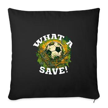 Balle de football - Quelle sauvegarde! - Housse de coussin décorative 45 x 45 cm - noir - Devant