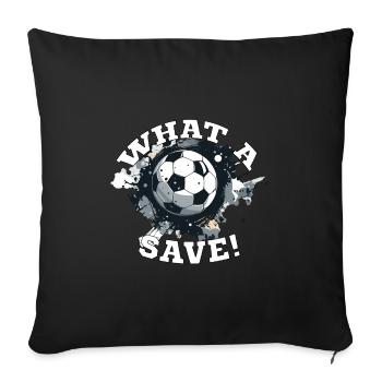 Balle de football - Quelle sauvegarde! - Housse de coussin décorative 45 x 45 cm - noir - Devant