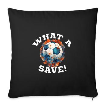 Balle de football - Quelle sauvegarde! - Housse de coussin décorative 45 x 45 cm - noir - Devant