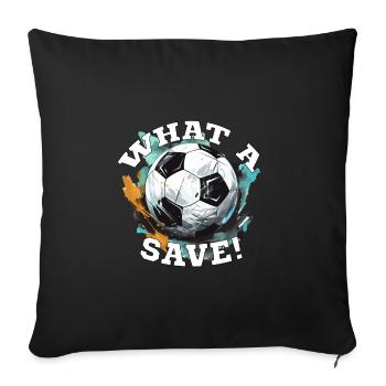 Balle de football - Quelle sauvegarde! - Housse de coussin décorative 45 x 45 cm - noir - Devant