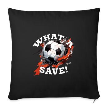 Balle de football - Quelle sauvegarde! - Housse de coussin décorative 45 x 45 cm - noir - Devant