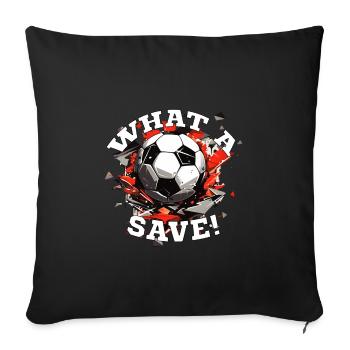 Balle de football - Quelle sauvegarde! - Housse de coussin décorative 45 x 45 cm - noir - Devant