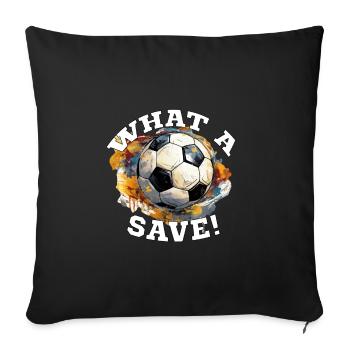 Balle de football - Quelle sauvegarde! - Housse de coussin décorative 45 x 45 cm - noir - Devant