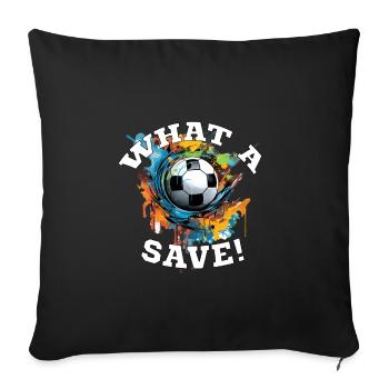 Balle de football - Quelle sauvegarde! - Housse de coussin décorative 45 x 45 cm - noir - Devant