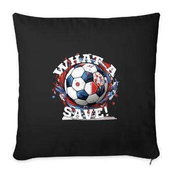 Balle de football - Quelle sauvegarde! - Housse de coussin décorative 45 x 45 cm - noir - Devant